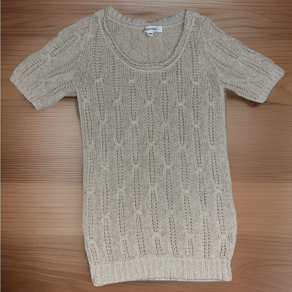 Calvin Klein Cream Cable Knit Sweater
